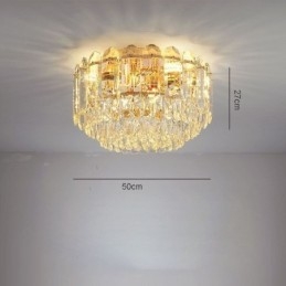 Lámparas de techo de cristal redondas con montaje empotrado y decoración de cristal