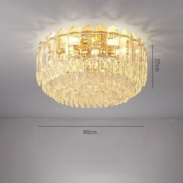Lámparas de techo de cristal redondas con montaje empotrado y decoración de cristal
