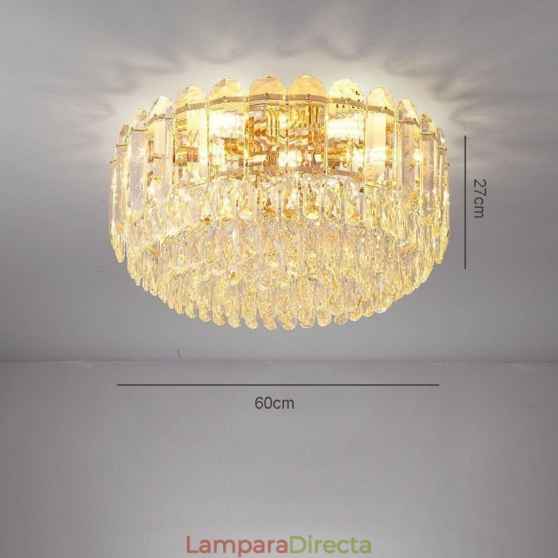 Lámparas de techo de cristal redondas con montaje empotrado y decoración de cristal