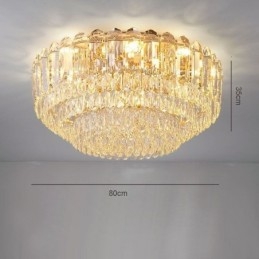 Lámparas de techo de cristal redondas con montaje empotrado y decoración de cristal