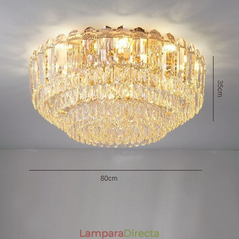 Lámparas de techo de cristal redondas con montaje empotrado y decoración de cristal