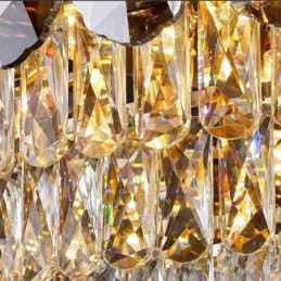 Lámpara de techo redonda de cristal gris ahumado con montaje empotrado