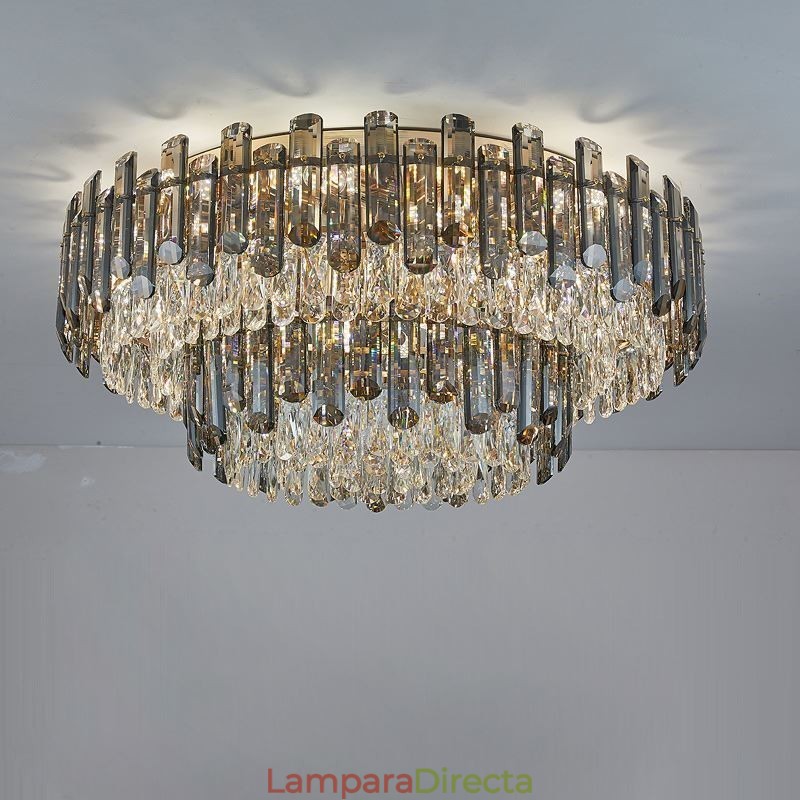 Lámpara de techo redonda moderna y sencilla de cristal para comedor