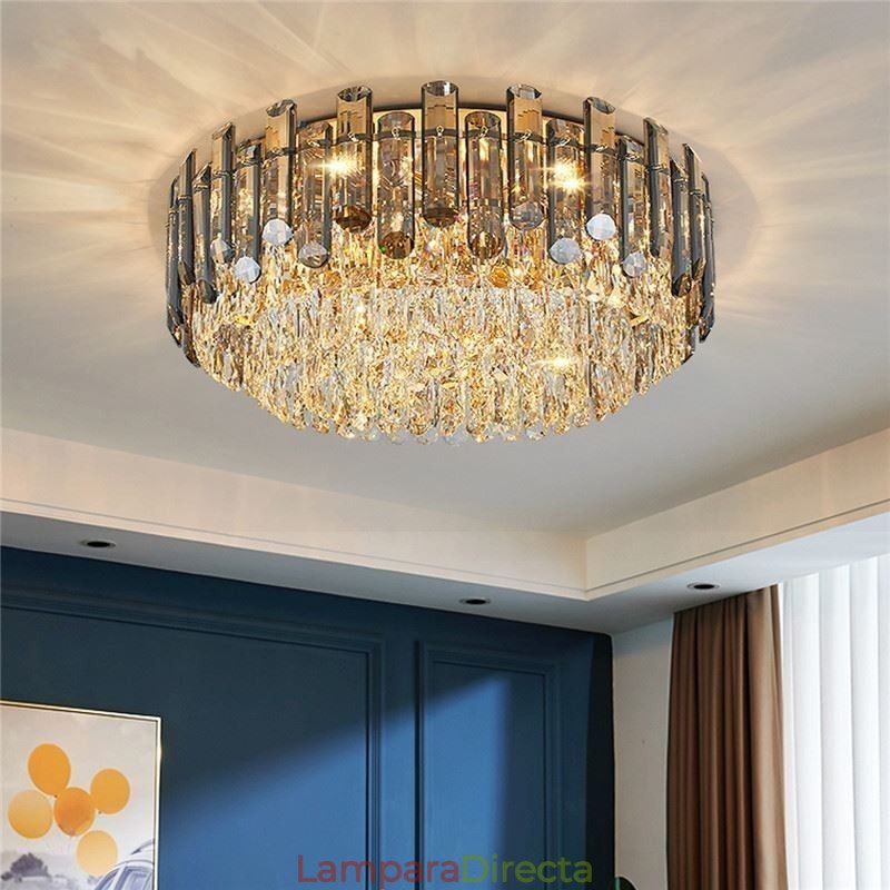 Lámpara de techo de cristal, sencilla, moderna, redonda, empotrada, decorativa.