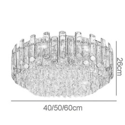 Lámpara de techo de cristal, sencilla, moderna, redonda, empotrada, decorativa.
