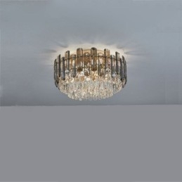 Lámpara de techo de cristal, sencilla, moderna, redonda, empotrada, decorativa.