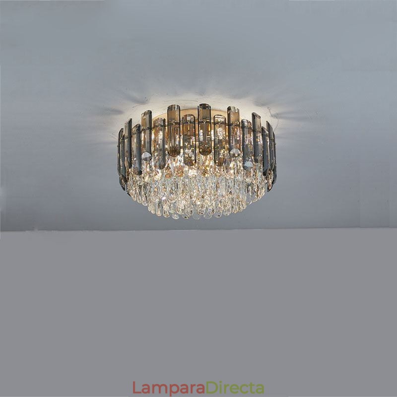 Lámpara de techo de cristal, sencilla, moderna, redonda, empotrada, decorativa.