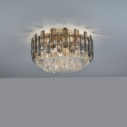 Lámpara de techo de cristal, sencilla, moderna, redonda, empotrada, decorativa.