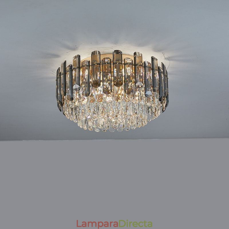 Lámpara de techo de cristal, sencilla, moderna, redonda, empotrada, decorativa.