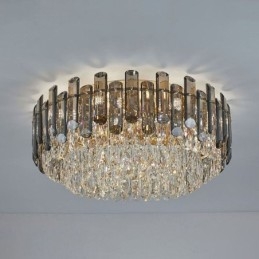 Lámpara de techo de cristal, sencilla, moderna, redonda, empotrada, decorativa.