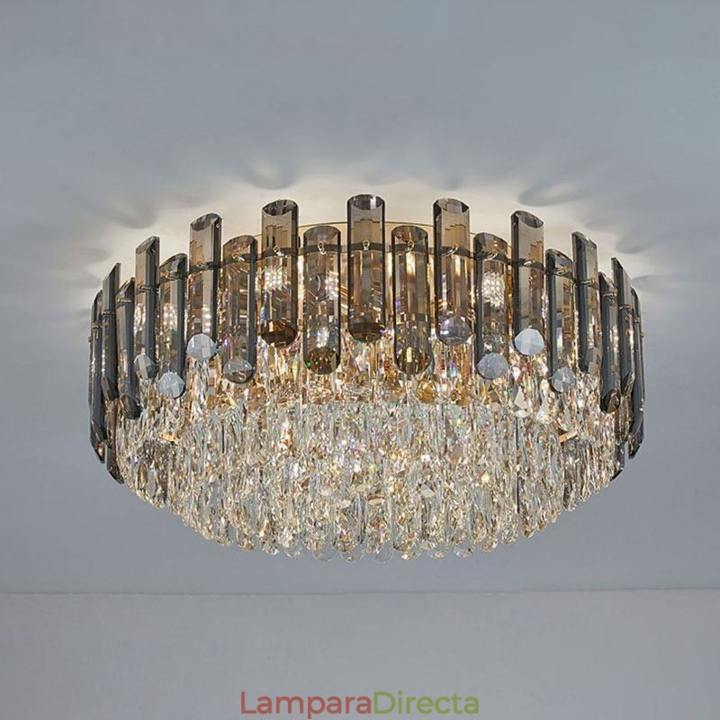 Lámpara de techo de cristal, sencilla, moderna, redonda, empotrada, decorativa.