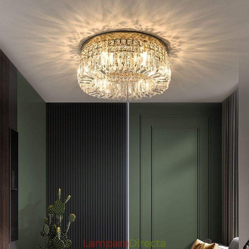 Lámpara de techo moderna y elegante con montaje empotrado de cristal