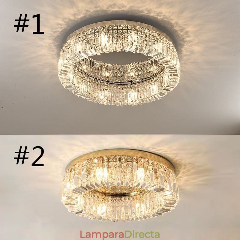 Lámpara de techo moderna y elegante con montaje empotrado de cristal
