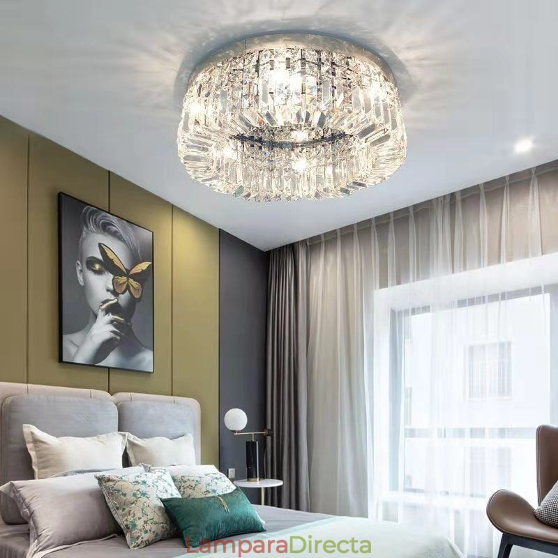 Lámpara de techo moderna y elegante con montaje empotrado de cristal