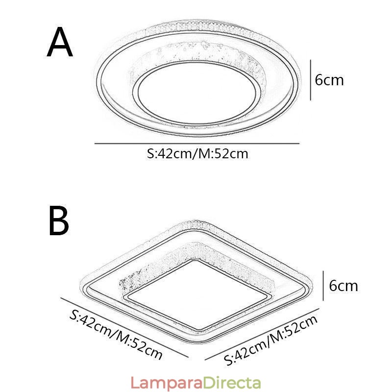 Lámpara de techo de cristal, luz de techo creativa