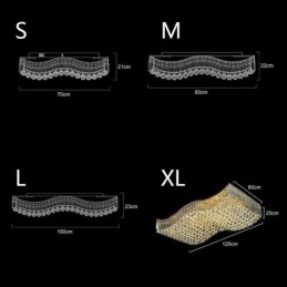Lámpara de araña rectangular de cristal europeo con montaje empotrado