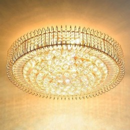 Lámpara de techo de cristal redonda empotrada de estilo europeo