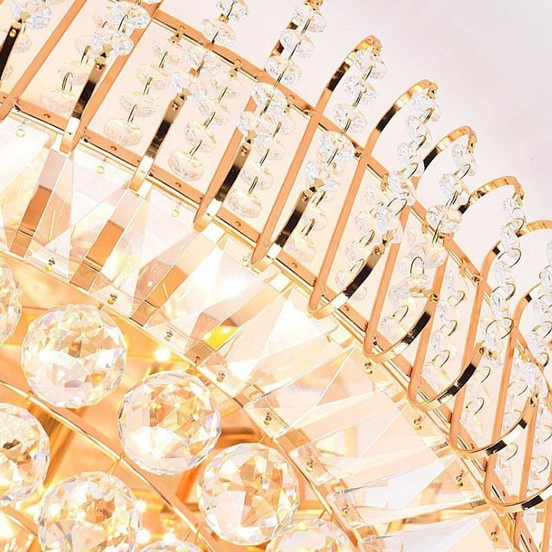 Lámpara de techo de cristal redonda empotrada de estilo europeo
