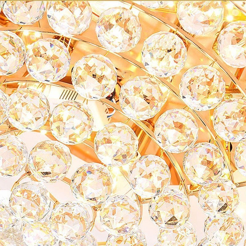 Lámpara de techo de cristal redonda empotrada de estilo europeo