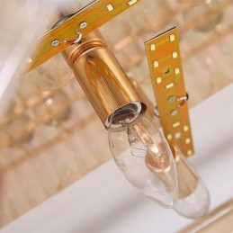 Lámpara de techo de cristal redonda empotrada de estilo europeo