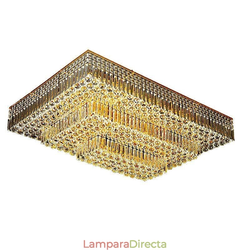 Lámpara de araña de cristal moderna de tres niveles con montaje empotrado