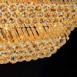 Lámpara de araña de cristal moderna de tres niveles con montaje empotrado