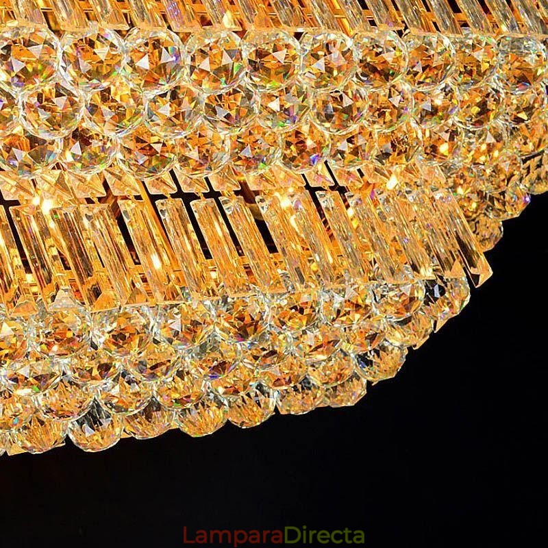 Lámpara de araña de cristal moderna de tres niveles con montaje empotrado