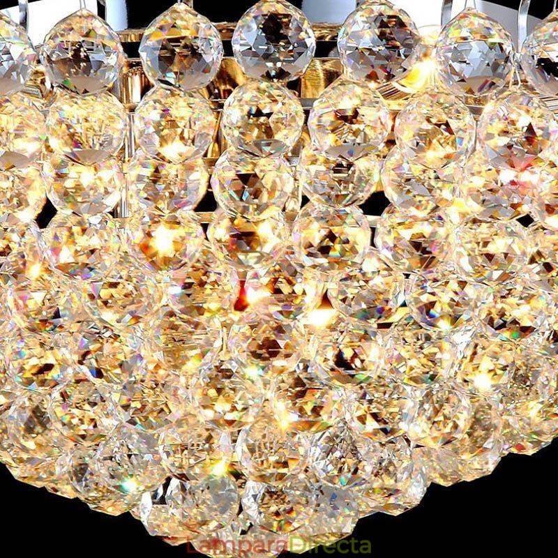 Lámpara de techo redonda de cristal de estilo europeo con montaje empotrado