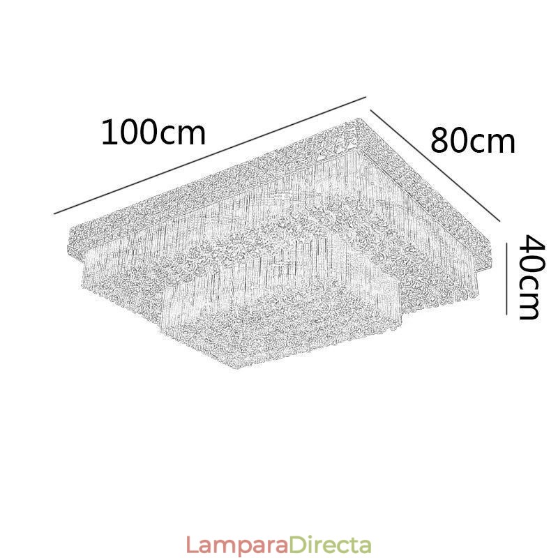 Lámpara de araña de cristal cuadrada de montaje empotrado europeo