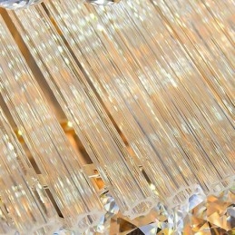 Lámpara de araña de cristal cuadrada de montaje empotrado europeo