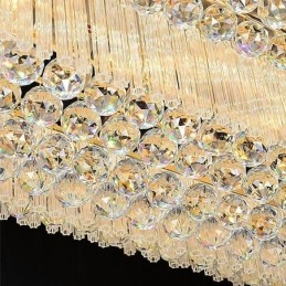 Lámpara de araña de cristal cuadrada de montaje empotrado europeo