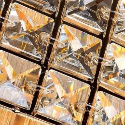 Lámpara de araña de cristal cuadrada de montaje empotrado europeo