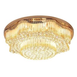 Lámpara de techo de cristal empotrada contemporánea, iluminación redonda de lujo