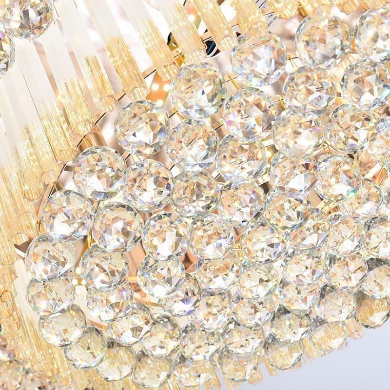 Lámpara de techo de cristal empotrada contemporánea, iluminación redonda de lujo