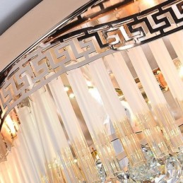 Lámpara de techo de cristal empotrada contemporánea, iluminación redonda de lujo