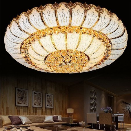 Lámpara de techo de cristal redonda, sencilla y contemporánea con montaje empotrado Lámpara de techo de cristal redonda, sencilla y contemporánea con montaje empotrado