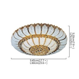 Lámpara de techo de cristal redonda, sencilla y contemporánea con montaje empotrado