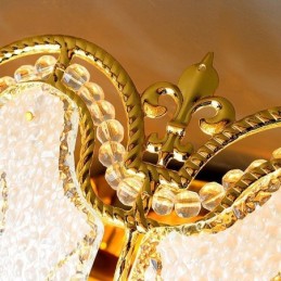 Lámpara de techo de cristal redonda, sencilla y contemporánea con montaje empotrado