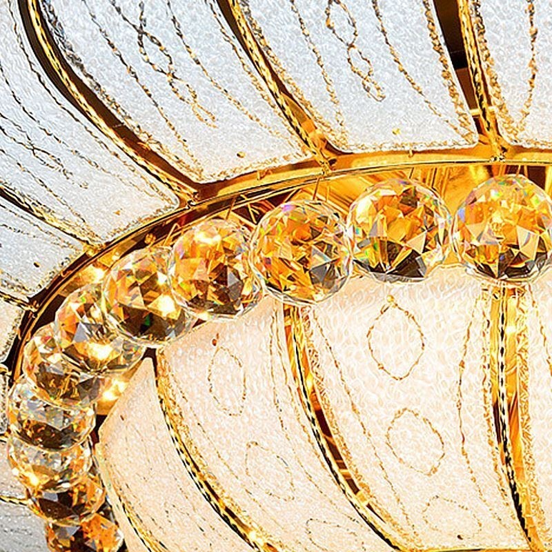 Lámpara de techo de cristal redonda, sencilla y contemporánea con montaje empotrado