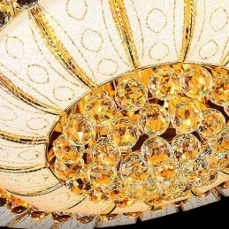 Lámpara de techo de cristal redonda, sencilla y contemporánea con montaje empotrado