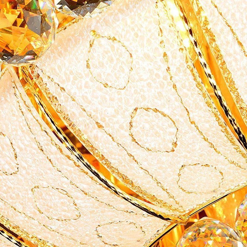 Lámpara de techo de cristal redonda, sencilla y contemporánea con montaje empotrado