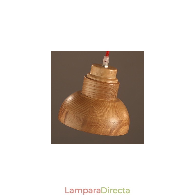 Lámpara de araña estilo mini, tradicional, clásica, de madera y bambú.