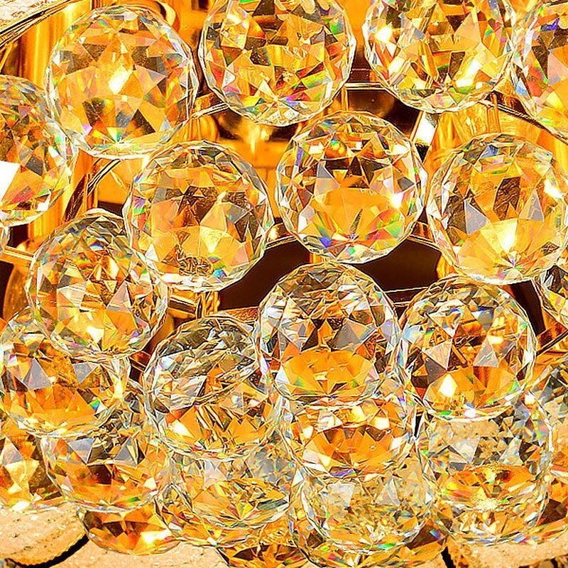 Lámpara de techo de cristal redonda, sencilla y contemporánea con montaje empotrado