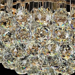 Lámpara de techo de cristal de lujo, redonda, empotrada, dorada