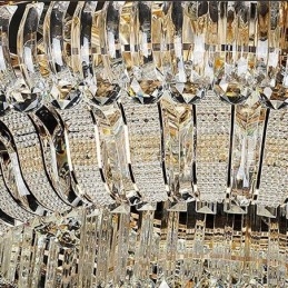 Lámpara de techo de cristal de lujo, redonda, empotrada, dorada