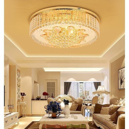 Lámpara de techo empotrada elegante de cristal dorado Lámpara de techo empotrada elegante de cristal dorado