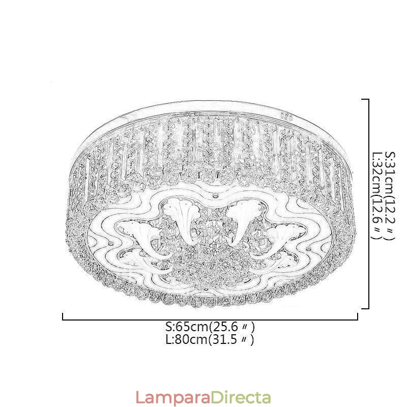Lámpara de techo empotrada elegante de cristal dorado