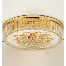 Lámpara de techo empotrada elegante de cristal dorado