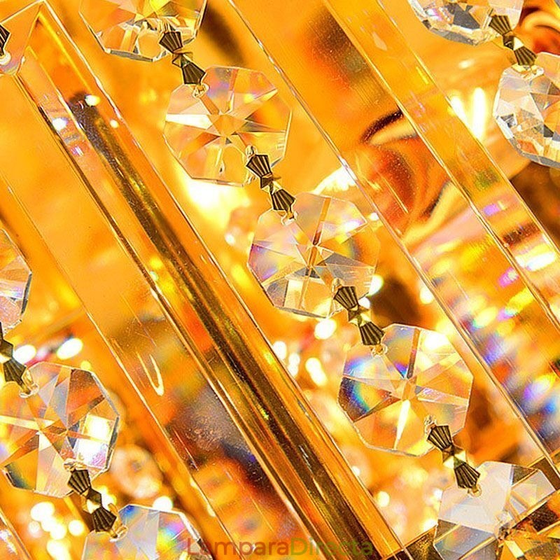 Lámpara de techo empotrada elegante de cristal dorado
