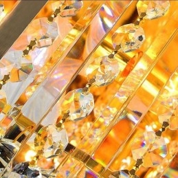 Lámpara de techo empotrada elegante de cristal dorado